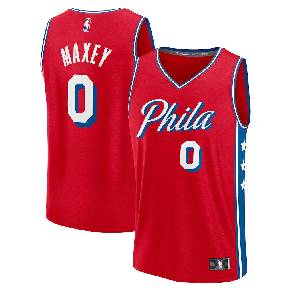 Tyrese Maxey Philadelphia 76ers Fast Break Replica Player Jersey - Statement Edition - Red for sale