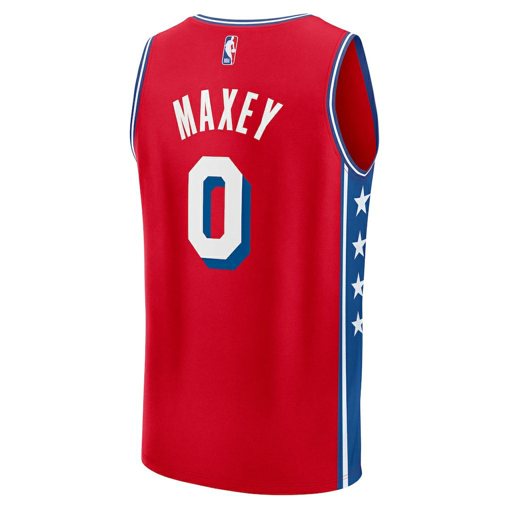 Tyrese Maxey Philadelphia 76ers Fast Break Replica Player Jersey - Statement Edition - Red for sale