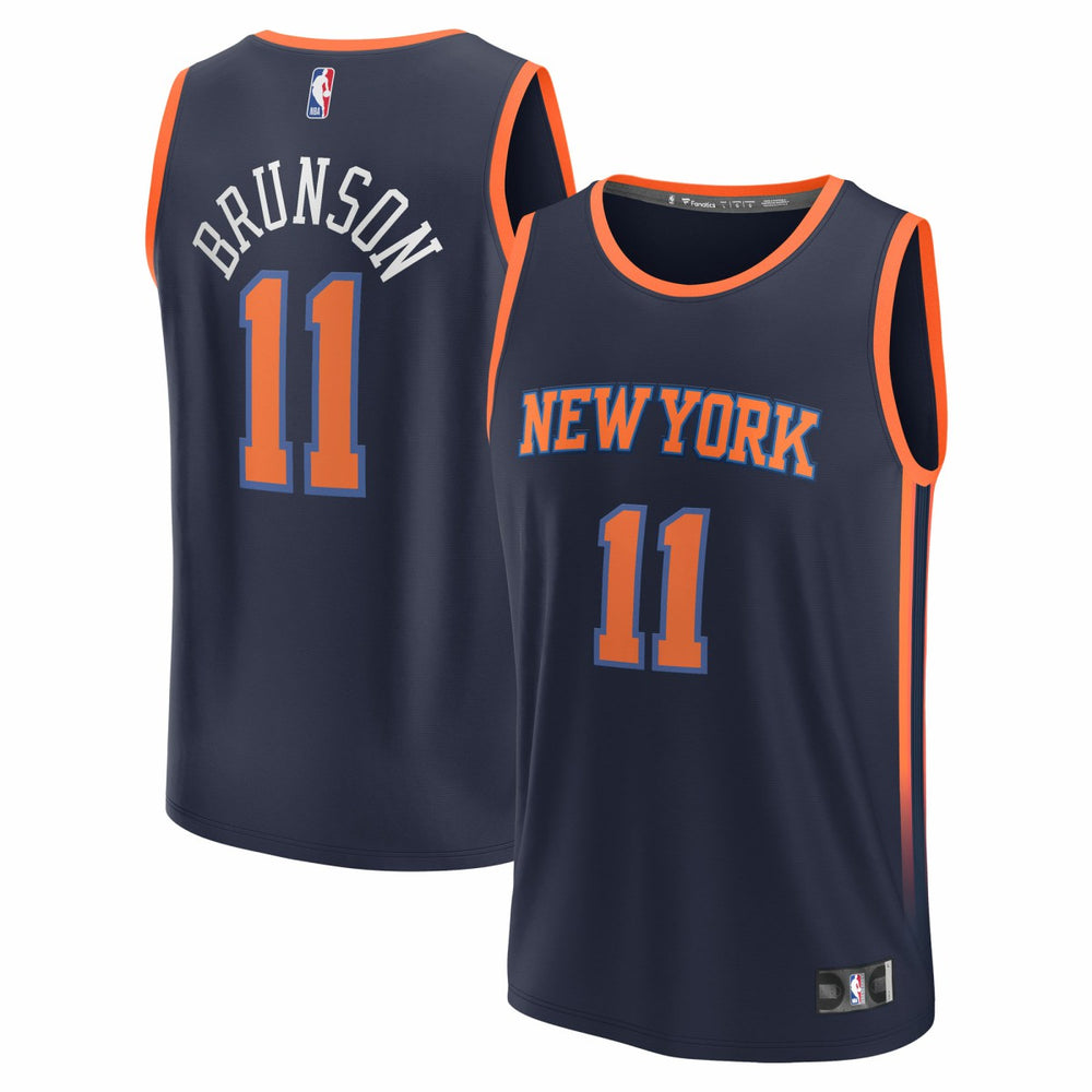 Jalen Brunson New York Knicks Fast Break Replica Player Jersey - Statement Edition - Navy on sale