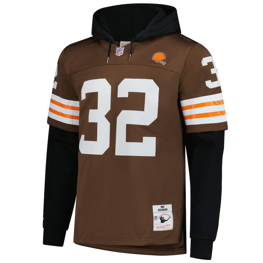 Jim Brown Cleveland Browns Player Name & Number Hoodie Legacy Jersey - Brown on sale