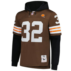 Jim Brown Cleveland Browns Player Name & Number Hoodie Legacy Jersey - Brown on sale