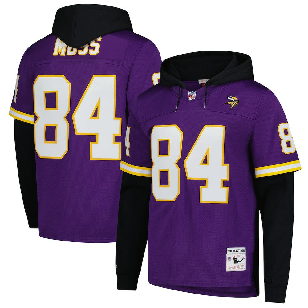 Randy Moss Minnesota Vikings Player Name & Number Hoodie Legacy Jersey - Purple cheap