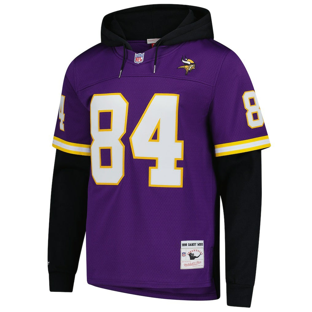 Randy Moss Minnesota Vikings Player Name & Number Hoodie Legacy Jersey - Purple cheap