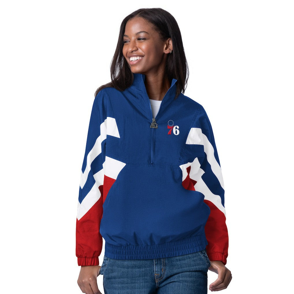 Philadelphia 76ers Starter Women's Renegade Oxford Half-Zip Jacket - Royal for sale