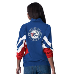 Philadelphia 76ers Starter Women's Renegade Oxford Half-Zip Jacket - Royal for sale