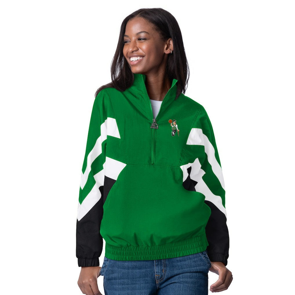 Boston Celtics Starter Women's Renegade Oxford Half-Zip Jacket - Kelly Green outlet