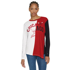 Chicago Bulls Tommy Jeans Women's Amelia Color Blocked Long Sleeve T-Shirt sale - White/Red cheap