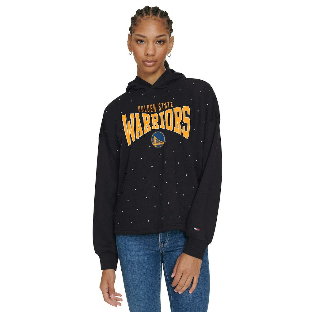 Golden State Warriors Tommy Jeans Women's Stella Cropped Pullover Hoodie sale - Black cheap