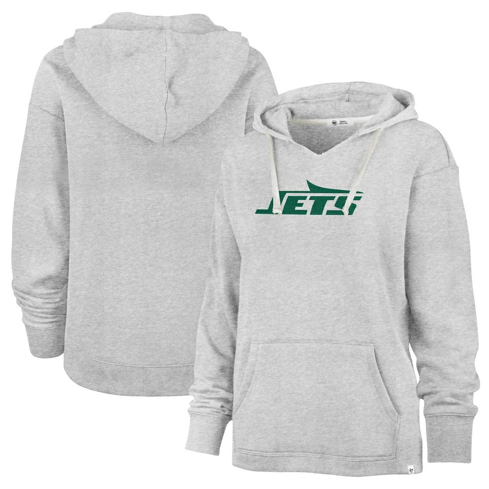 New York Jets '47 Women's Premier Kennedy V-Neck Pullover Hoodie - Gray for sale