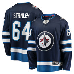 Logan Stanley Winnipeg Jets Fanatics Home Premier Breakaway Player Jersey - Navy Jerseys