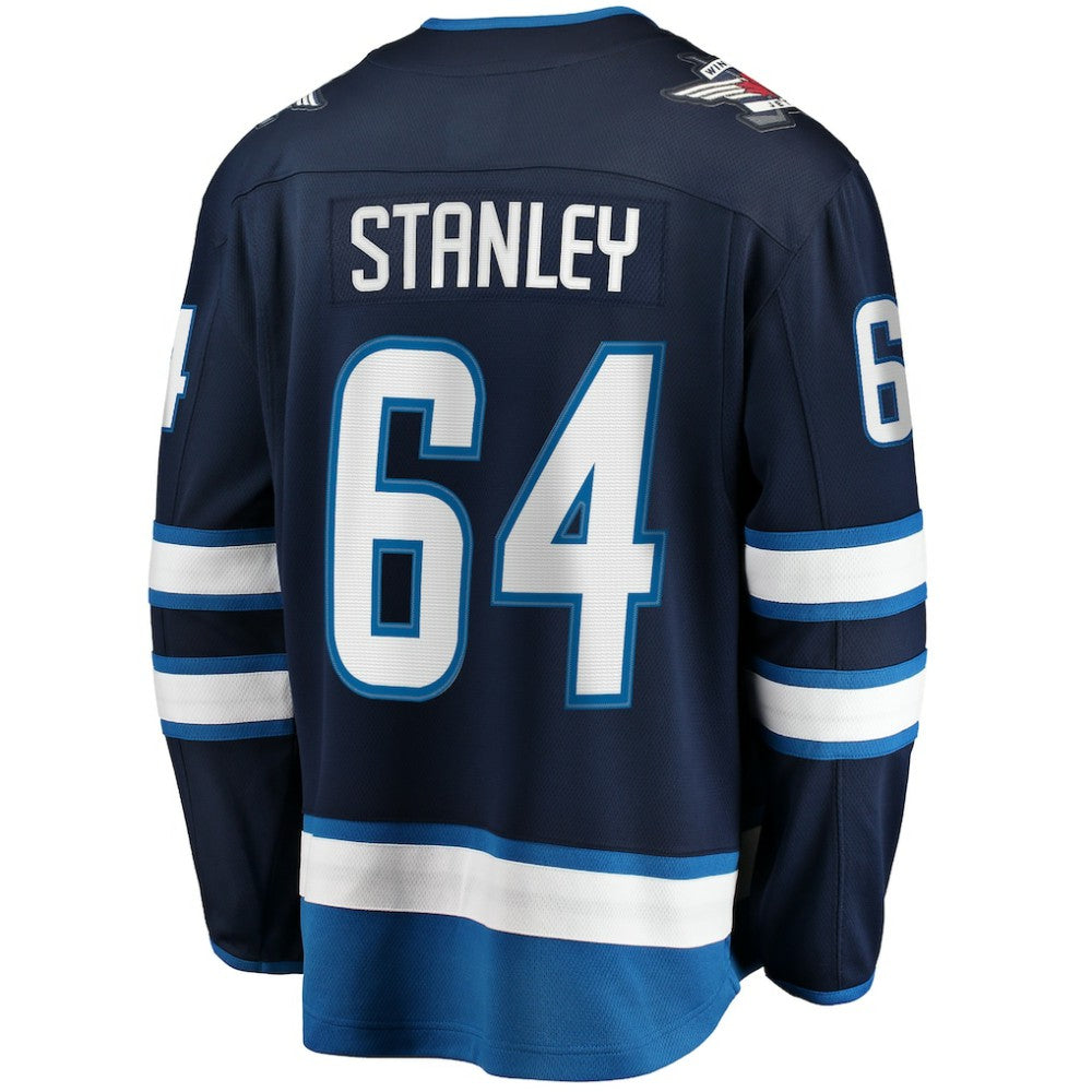 Logan Stanley Winnipeg Jets Fanatics Home Premier Breakaway Player Jersey - Navy Jerseys