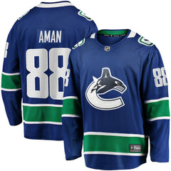 Nils Aman Vancouver Canucks Fanatics Home Premier Breakaway Player Jersey - Blue Jerseys