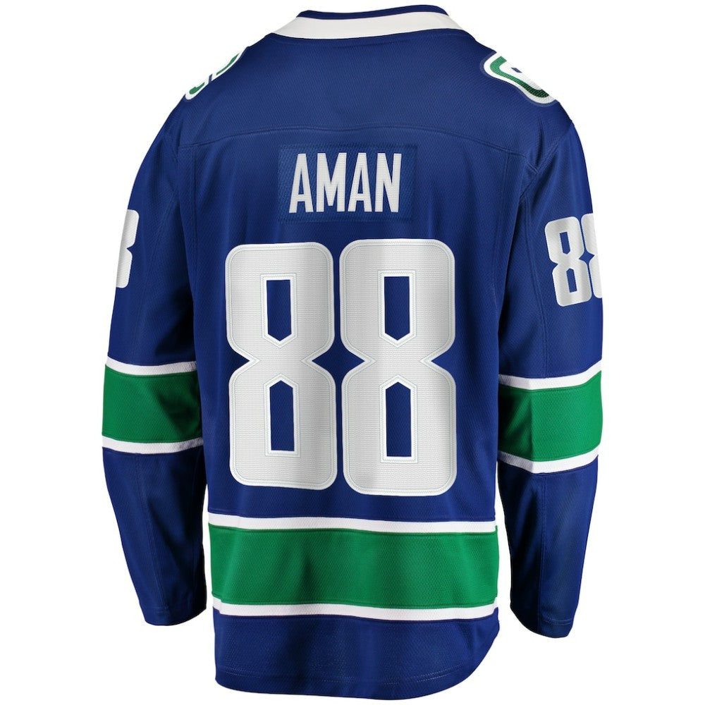Nils Aman Vancouver Canucks Fanatics Home Premier Breakaway Player Jersey - Blue Jerseys