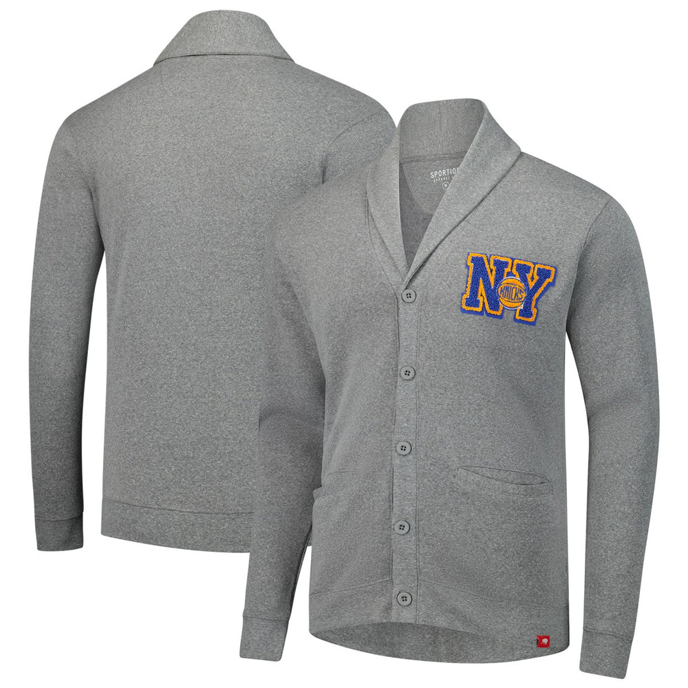 New York Knicks Sportiqe Unisex Henshaw Full-Button Cardigan Sweater - Heather Gray shop