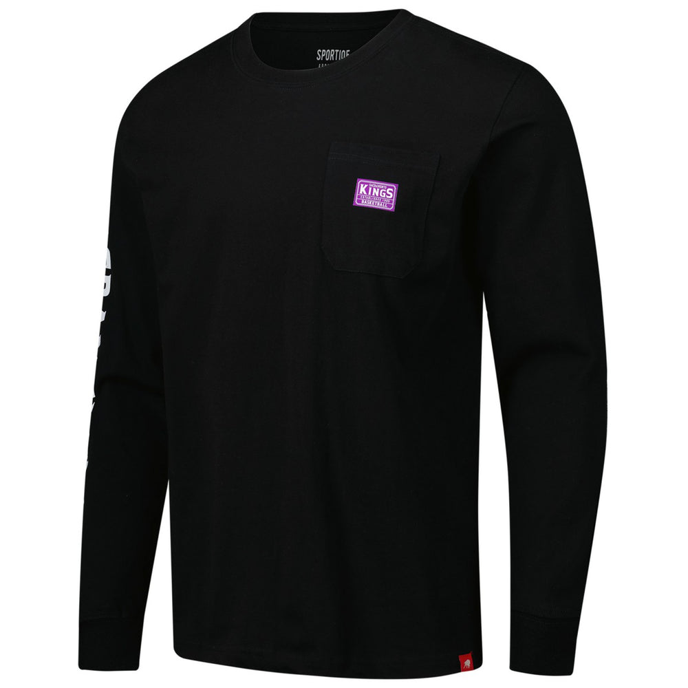 Sacramento Kings Sportiqe Unisex Wales Heavyweight Pocket Long Sleeve T-Shirt - Black outlet