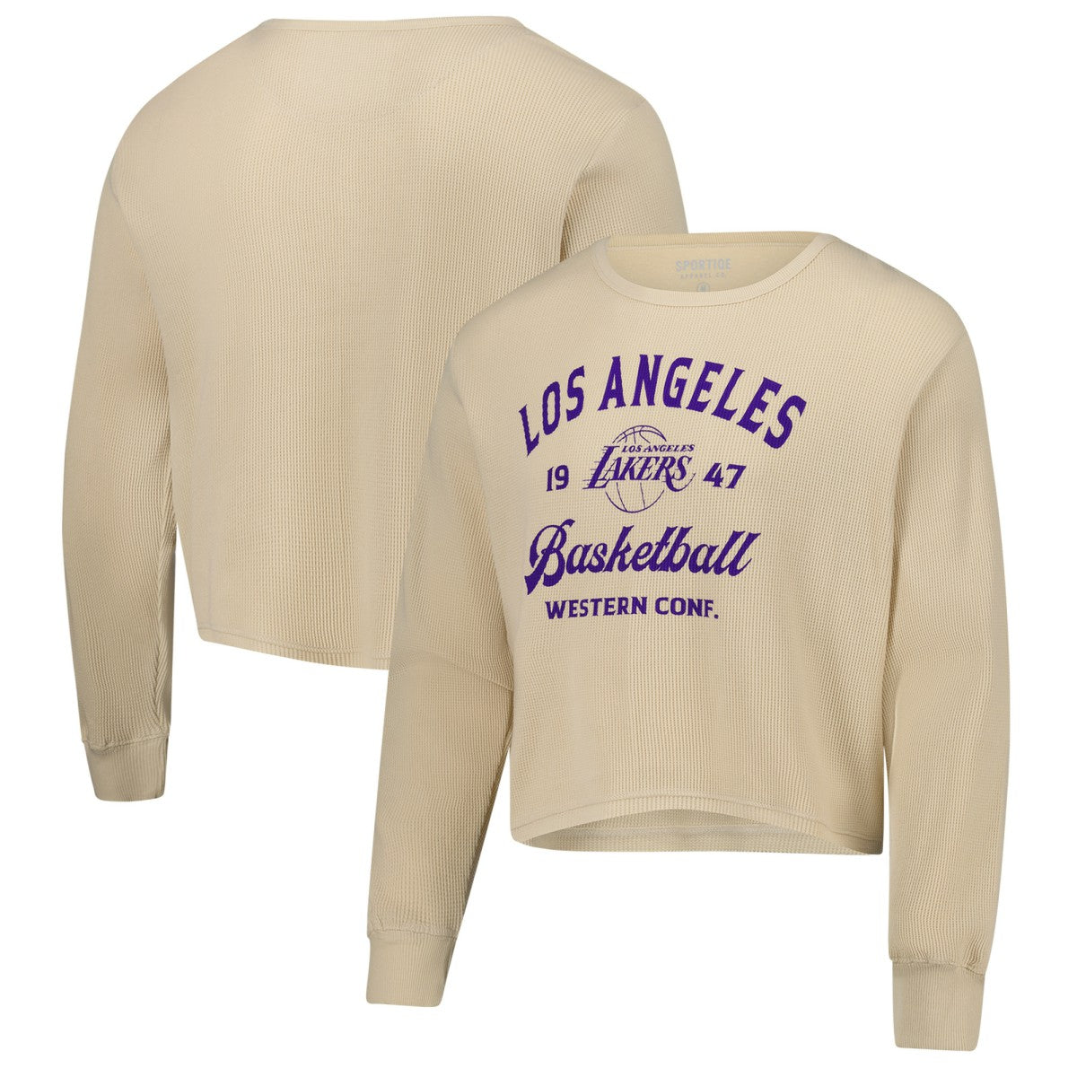 Los Angeles Lakers Sportiqe Unisex High Country Collection Cullen Waffle Knit Long Sleeve T-Shirt - Cream discount