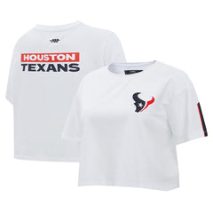 Houston Texans Pro Standard Women's Away Cropped Boxy T-Shirt - White on sale