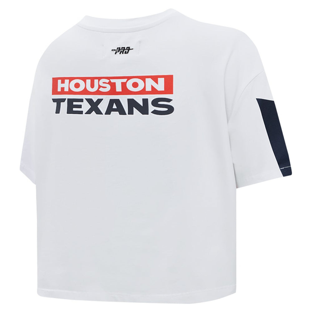 Houston Texans Pro Standard Women's Away Cropped Boxy T-Shirt - White on sale