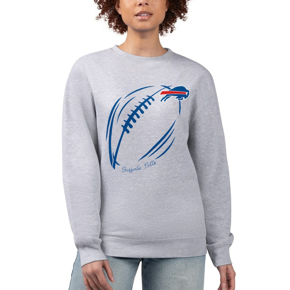 Buffalo Bills G-III 4Her by Carl Banks Women's Football Logo Graphic Fleece Tri-Blend Pullover Sweatshirt - Heather Gray online