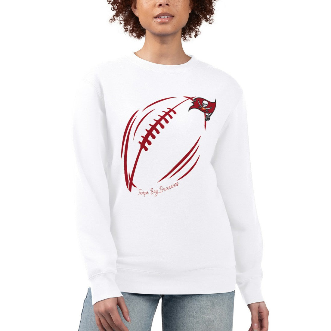 Tampa Bay Buccaneers G-III 4Her by Carl Banks Women's Football Logo Graphic Fleece Tri-Blend Pullover Sweatshirt - White outlet
