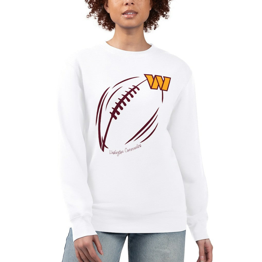Washington Commanders G-III 4Her by Carl Banks Women's Football Logo Graphic Fleece Tri-Blend Pullover Sweatshirt - White outlet