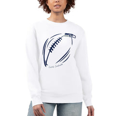 Seattle Seahawks G-III 4Her by Carl Banks Women's Football Logo Graphic Fleece Tri-Blend Pullover Sweatshirt - White discount