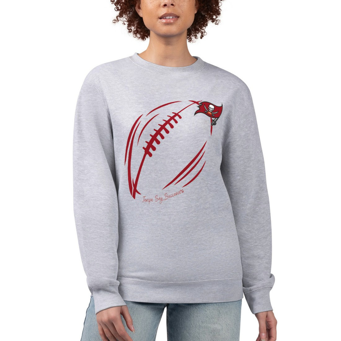 Tampa Bay Buccaneers G-III 4Her by Carl Banks Women's Football Logo Graphic Fleece Tri-Blend Pullover Sweatshirt - Heather Gray online