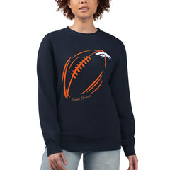 Denver Broncos G-III 4Her by Carl Banks Women's Football Logo Graphic Fleece Tri-Blend Pullover Sweatshirt - Navy discount