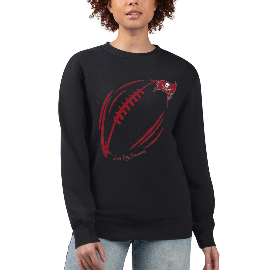 Tampa Bay Buccaneers G-III 4Her by Carl Banks Women's Football Logo Graphic Fleece Tri-Blend Pullover Sweatshirt - Black online