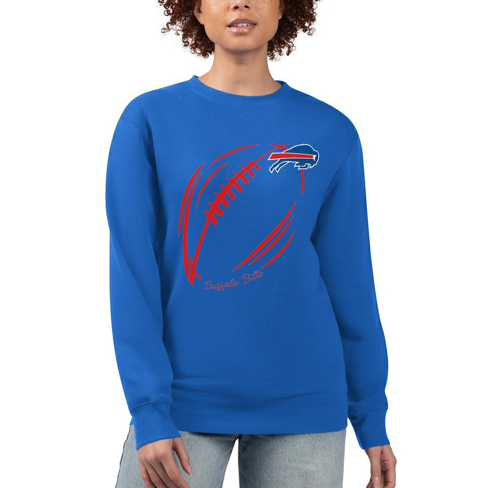 Buffalo Bills G-III 4Her by Carl Banks Women's Football Logo Graphic Fleece Tri-Blend Pullover Sweatshirt - Royal cheap