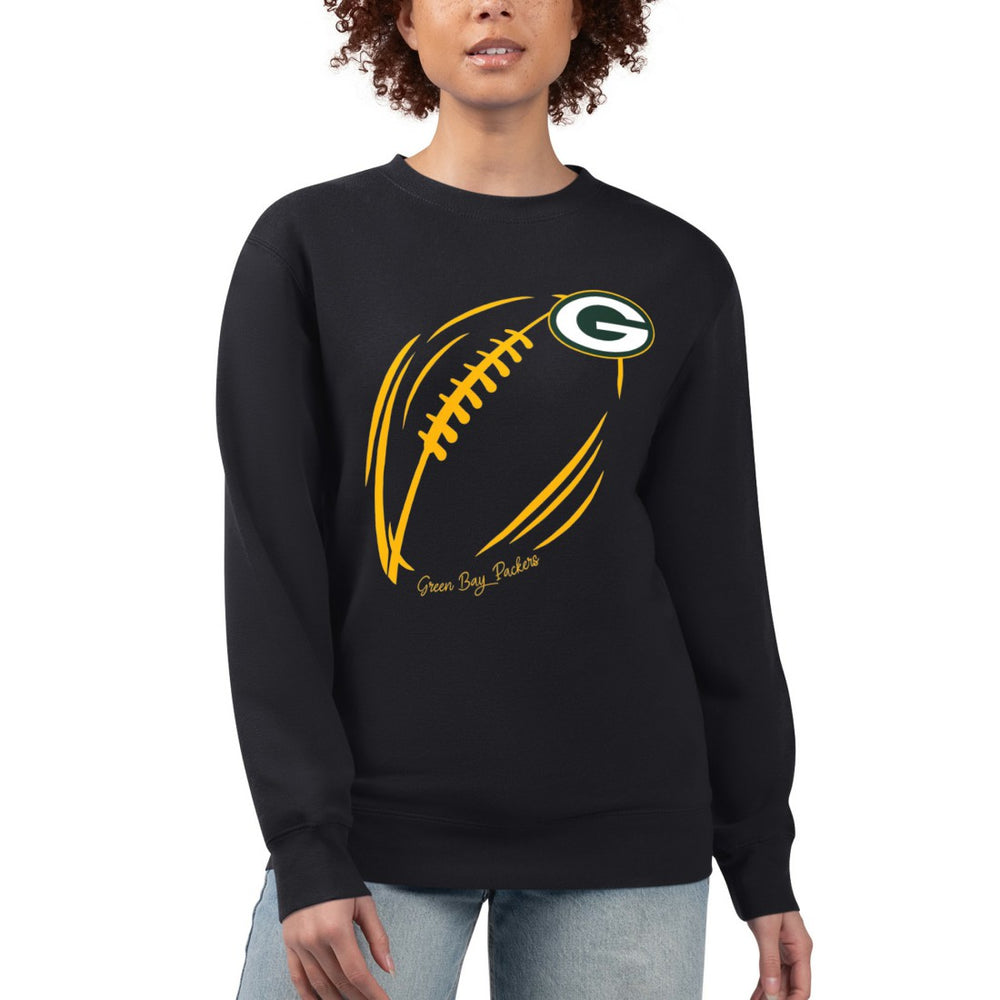 Green Bay Packers G-III 4Her by Carl Banks Women's Football Logo Graphic Fleece Tri-Blend Pullover Sweatshirt - Black discount