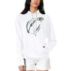 Green Bay Packers G-III 4Her by Carl Banks Women's Football Logo Fleece Tri-Blend Pullover Hoodie - White discount