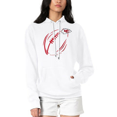 Kansas City Chiefs G-III 4Her by Carl Banks Women's Football Logo Fleece Tri-Blend Pullover Hoodie - White sale