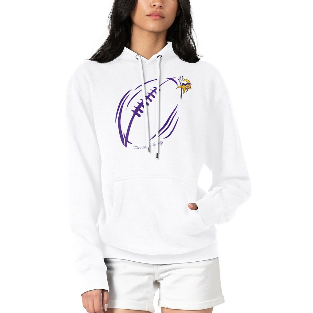 Minnesota Vikings G-III 4Her by Carl Banks Women's Football Logo Fleece Tri-Blend Pullover Hoodie - White online
