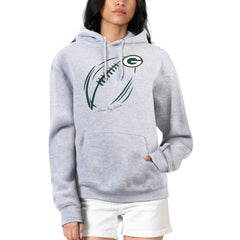 Green Bay Packers G-III 4Her by Carl Banks Women's Football Logo Fleece Tri-Blend Pullover Hoodie - Heather Gray online