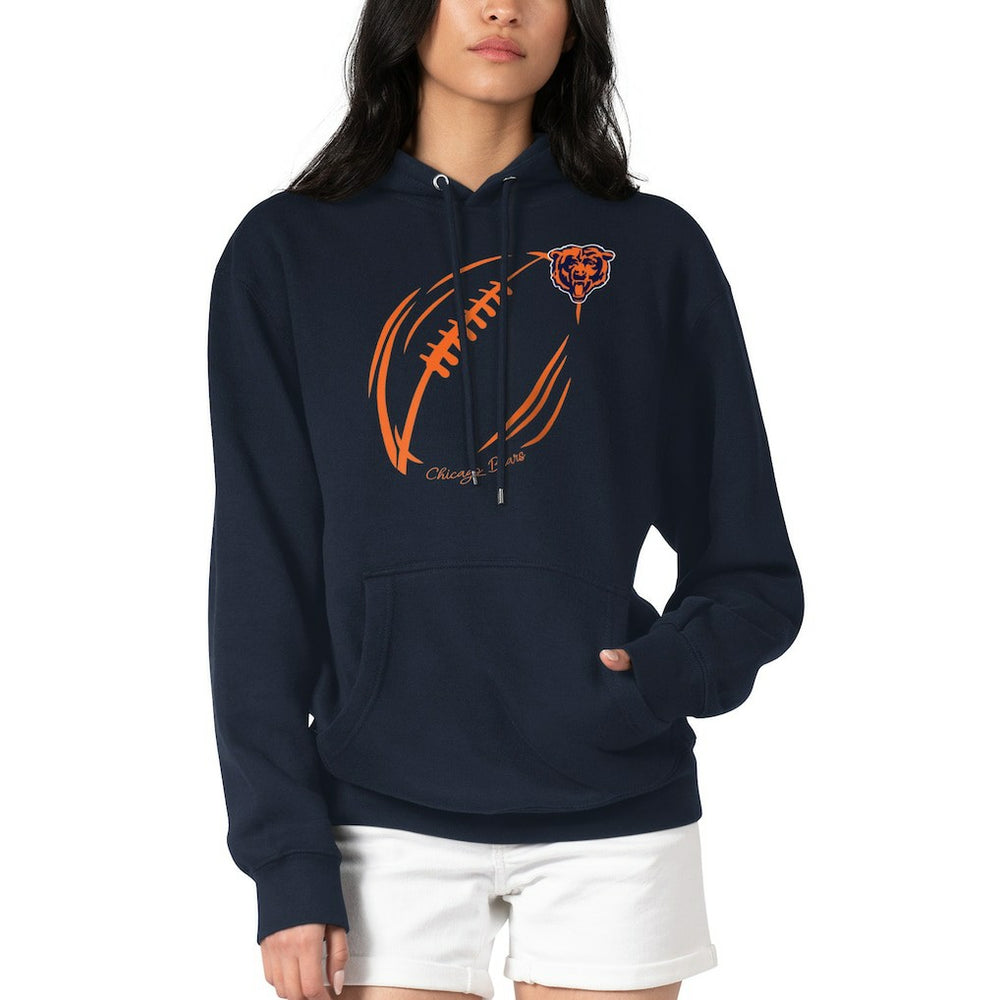Chicago Bears G-III 4Her by Carl Banks Women's Football Logo Fleece Tri-Blend Pullover Hoodie - Navy sale
