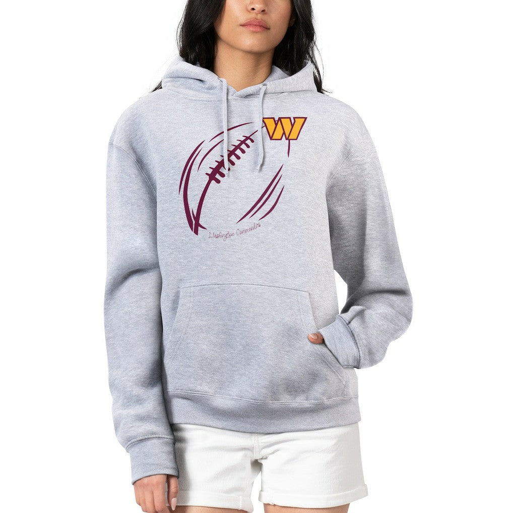 Washington Commanders G-III 4Her by Carl Banks Women's Football Logo Fleece Tri-Blend Pullover Hoodie - Heather Gray cheap