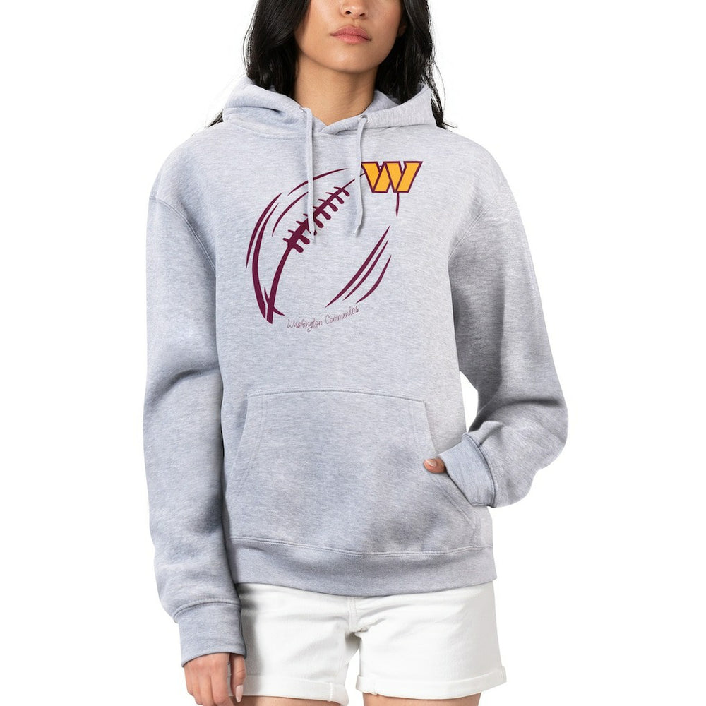 Washington Commanders G-III 4Her by Carl Banks Women's Football Logo Fleece Tri-Blend Pullover Hoodie - Heather Gray cheap