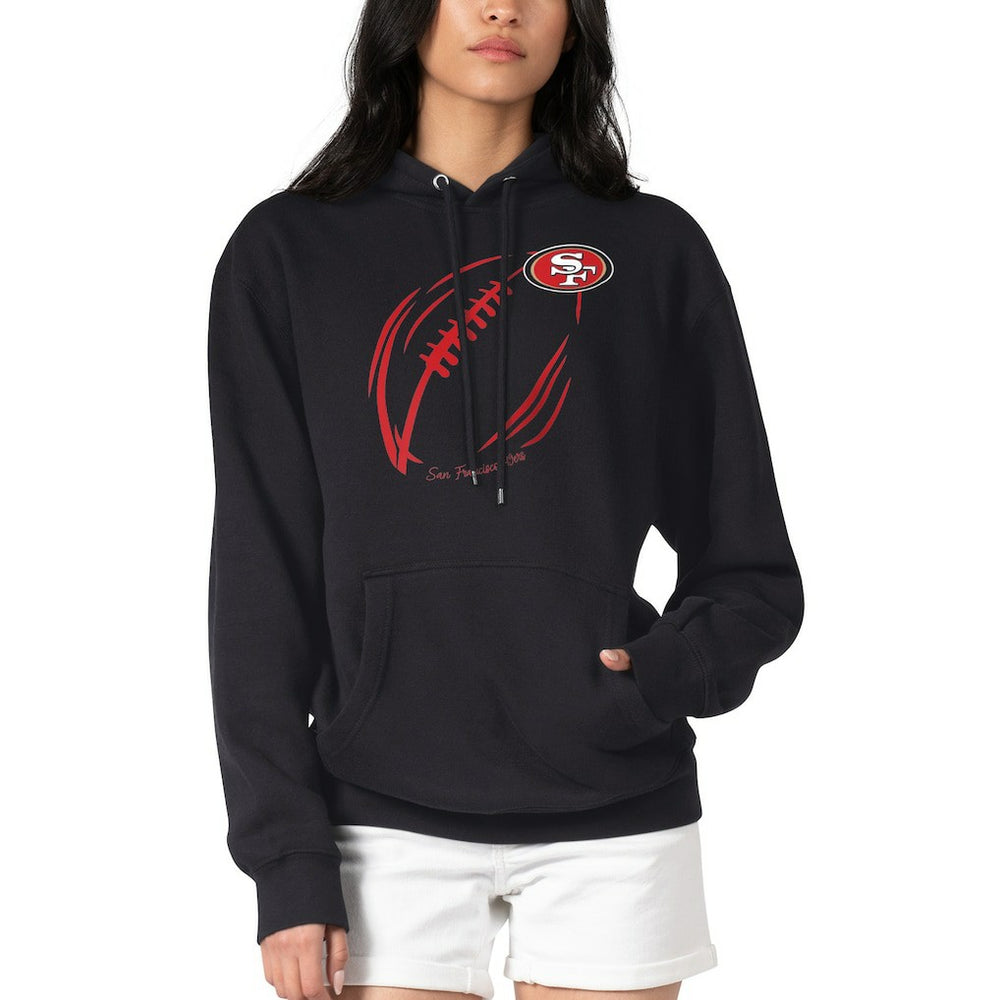 San Francisco 49ers G-III 4Her by Carl Banks Women's Football Logo Fleece Tri-Blend Pullover Hoodie - Black cheap