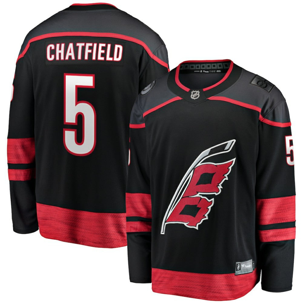 Jalen Chatfield Carolina Hurricanes Fanatics Home Premier Breakaway Player Jersey - Black Jerseys