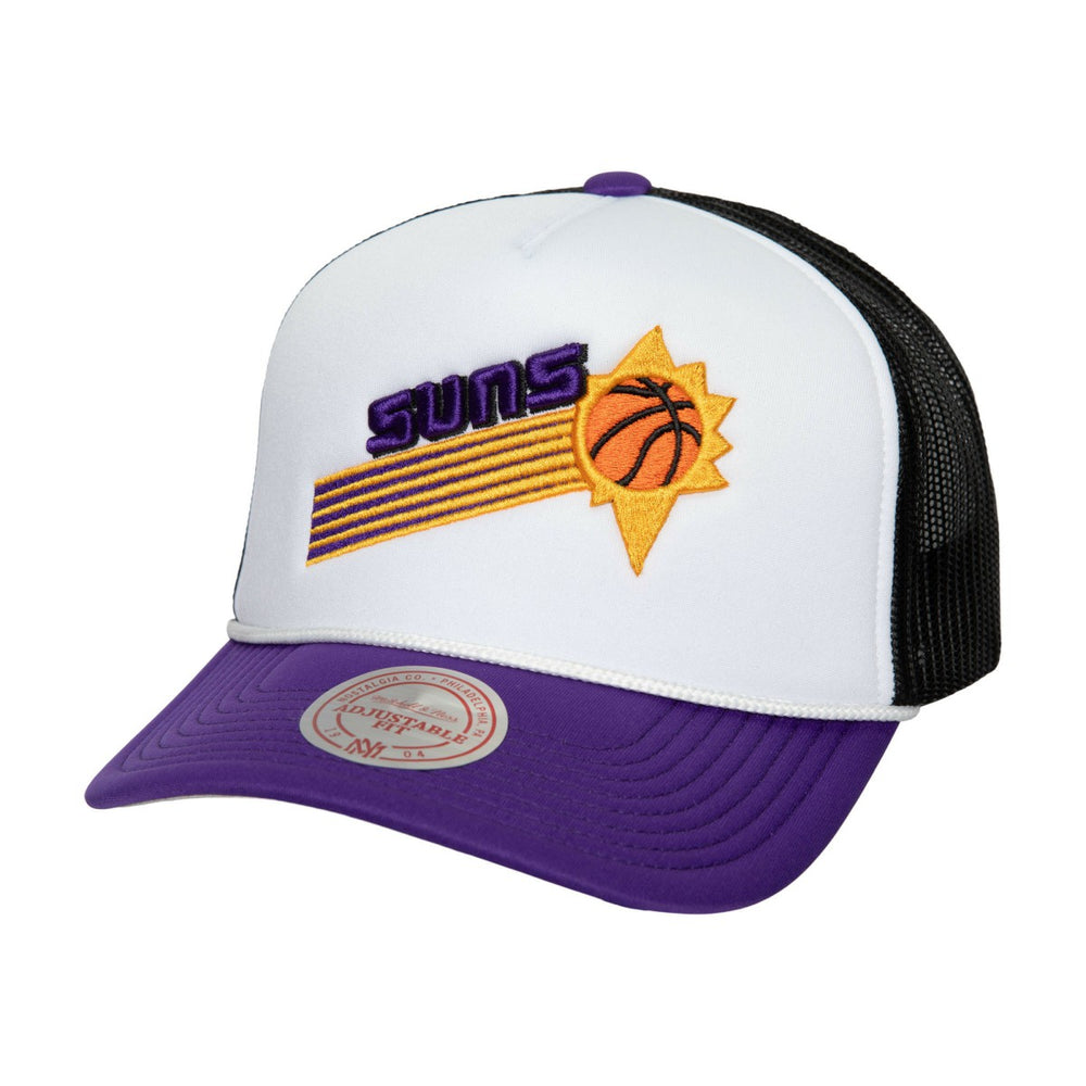 Phoenix Suns Hardwood Classics Blocker Foam Front Trucker Snapback Hat - White for sale