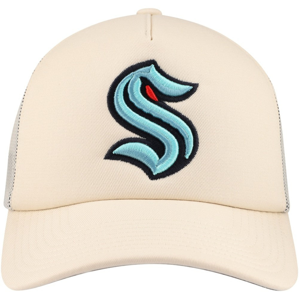 Seattle Kraken Mitchell & Ness Foam Front Trucker Adjustable Hat - Cream Hats