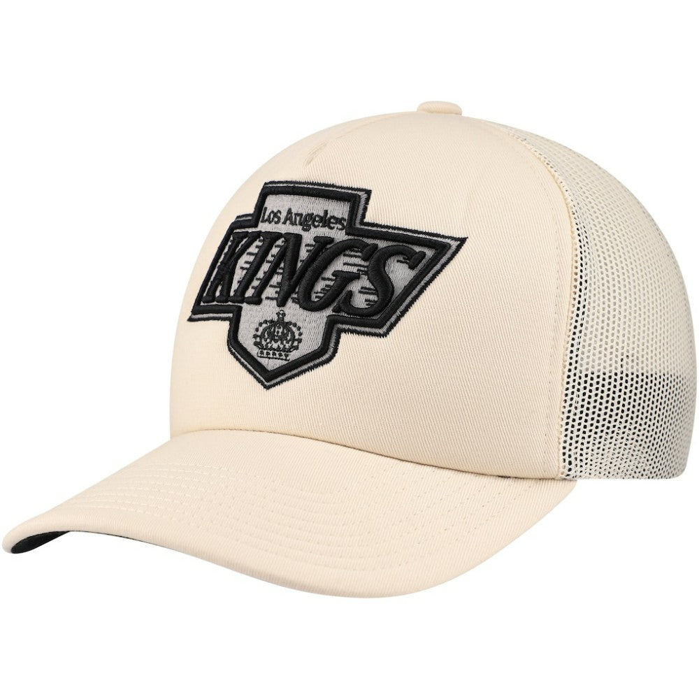 Los Angeles Kings Mitchell & Ness Foam Front Trucker Adjustable Hat - Cream Hats
