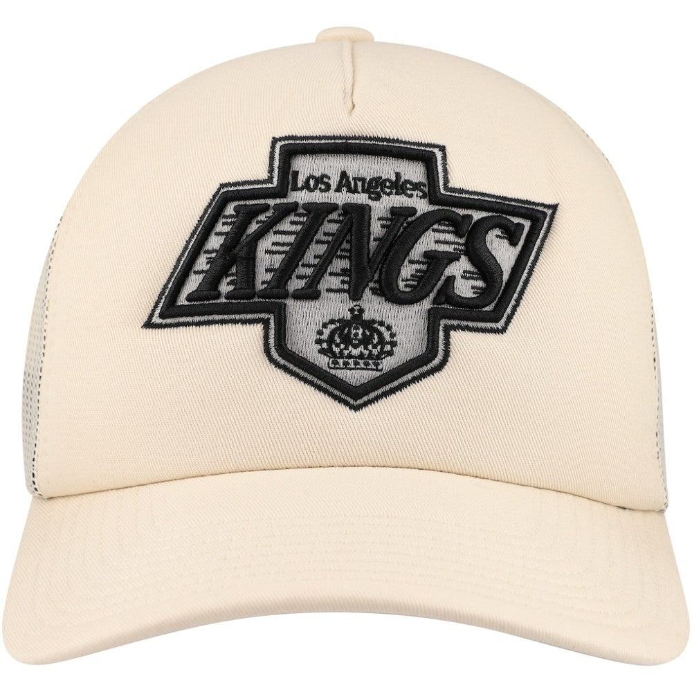 Los Angeles Kings Mitchell & Ness Foam Front Trucker Adjustable Hat - Cream Hats