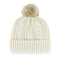 Cleveland Browns '47 Women's Meeko Cuffed Knit Hat with Pom - Cream discount