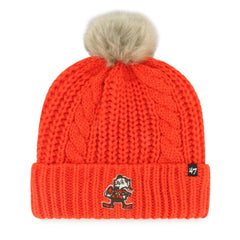 Cleveland Browns '47 Women's Meeko Cuffed Knit Hat with Pom - Orange discount