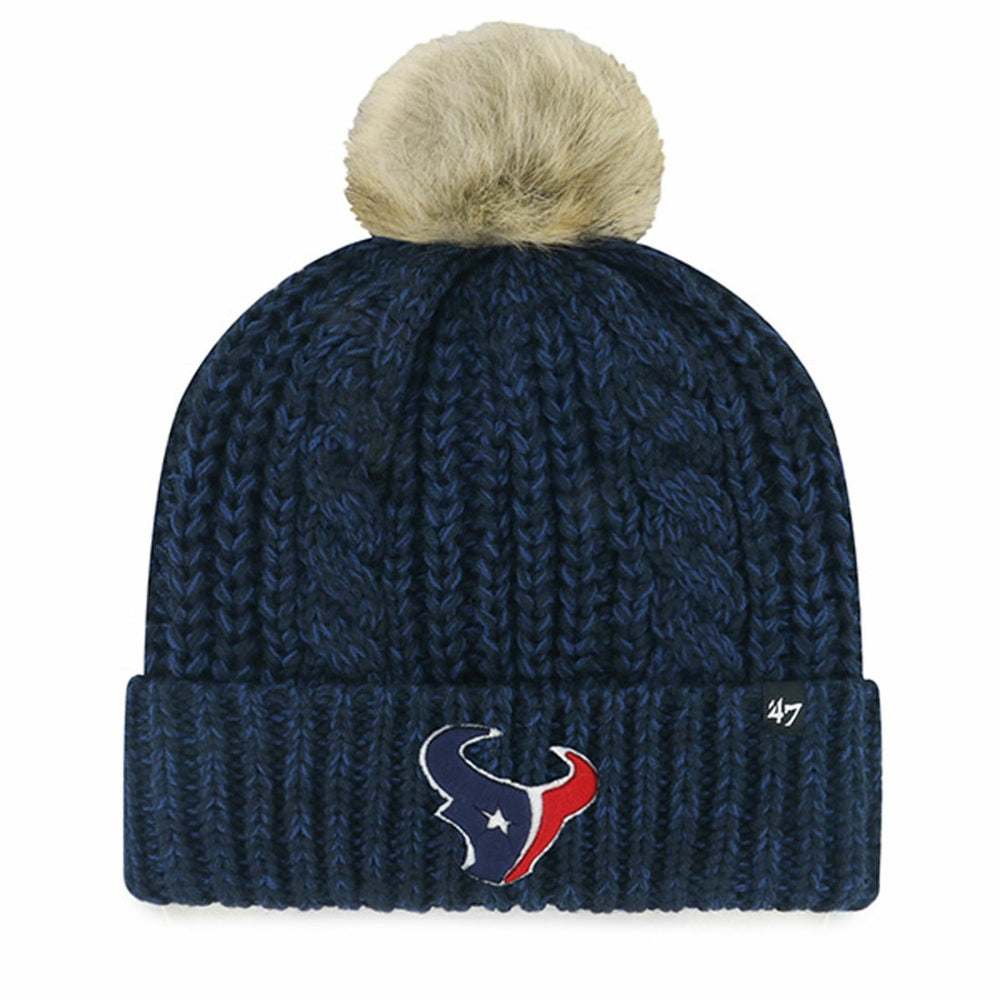 Houston Texans '47 Women's Meeko Cuffed Knit Hat with Pom - Navy cheap