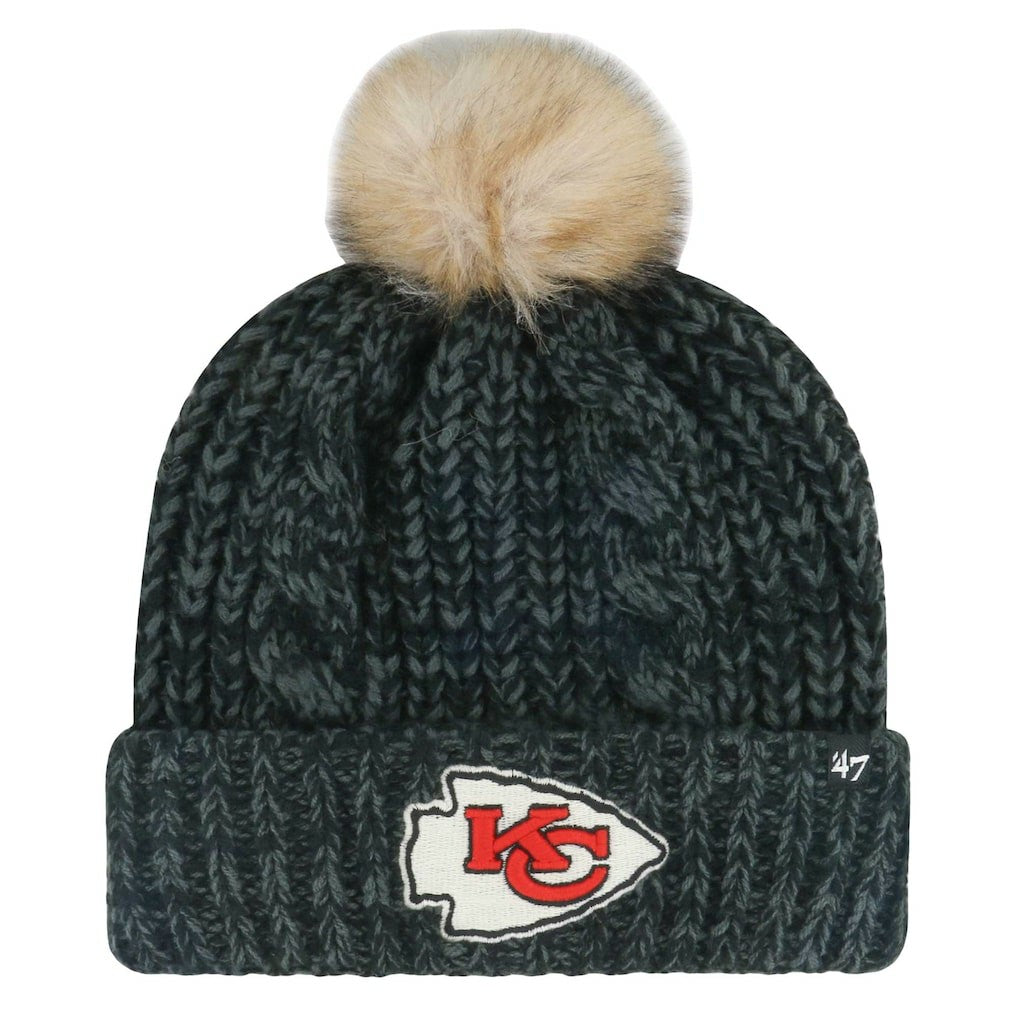 Kansas City Chiefs '47 Women's Meeko Cuffed Knit Hat with Pom - Black on sale