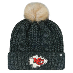 Kansas City Chiefs '47 Women's Meeko Cuffed Knit Hat with Pom - Black on sale