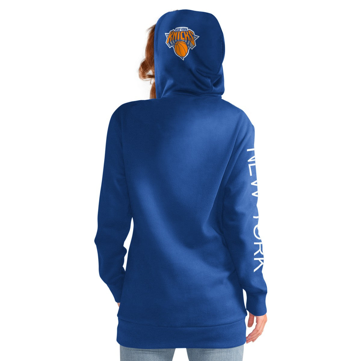 New York Knicks G-III 4Her by Carl Banks Women's Base Coach Pullover Hoodie - Blue discount